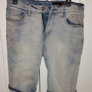 Men's Light Blue Washed Denim Jean Shorts